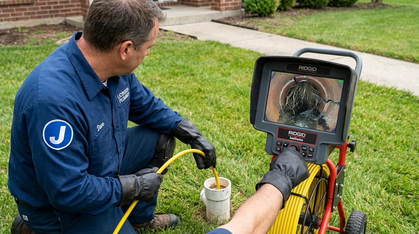 Sewer camera inspection being performed by Johns Plumbing LLC in Hemet