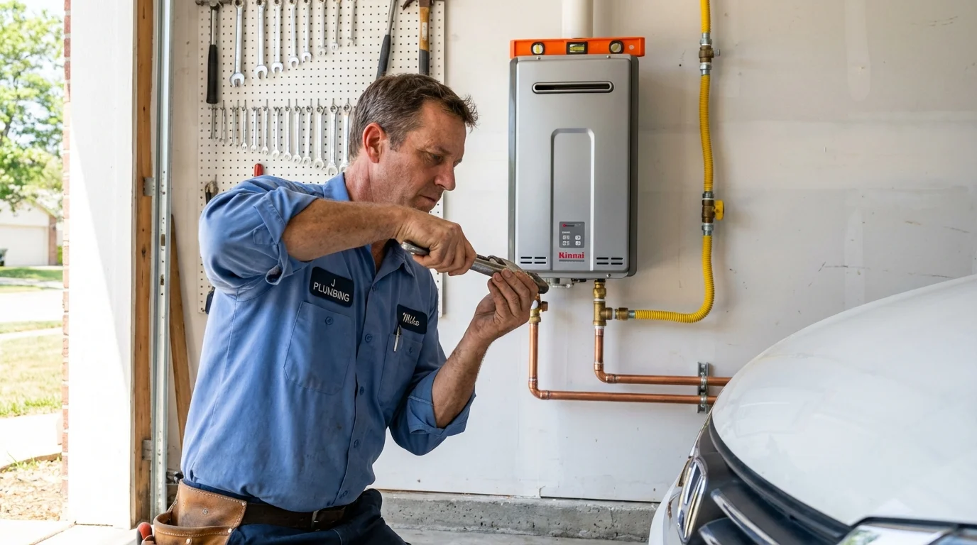 Tankless water heater installation by a Johns Plumbing LLC plumber in Hemet